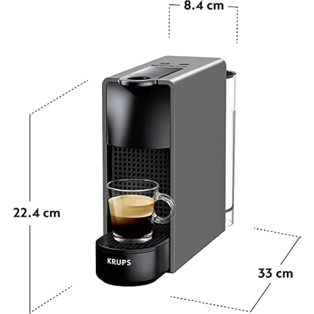 Nespresso Krups Essenza Mini Coffee Capsule Machine - 19 Bar - Grey