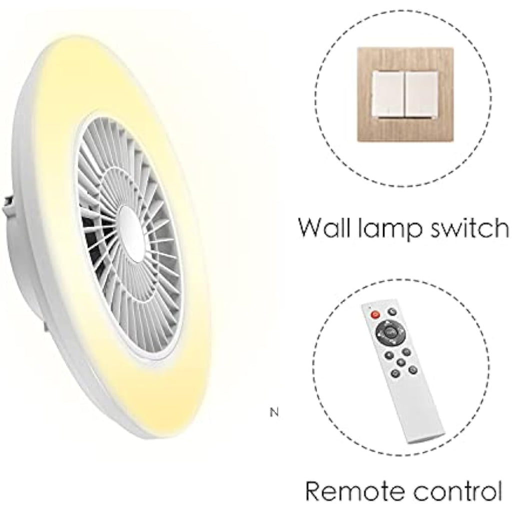 BKZO 60cm LED Ceiling Fan Light | 24 Speeds & Stepless Dimming – White