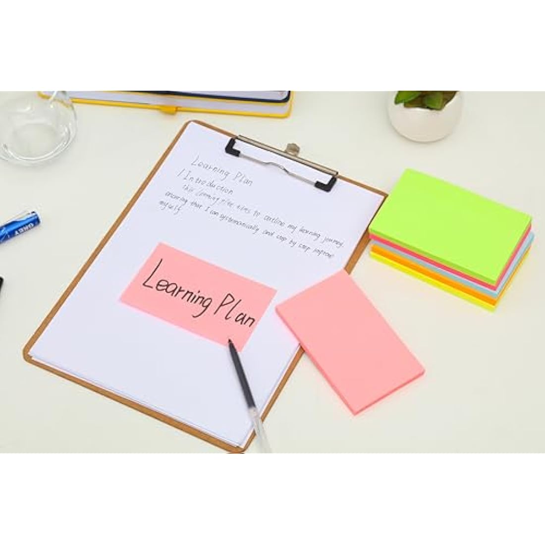 3x5 Large Sticky Notes | 12 Pads 6 Neon Colors Bulk Pack