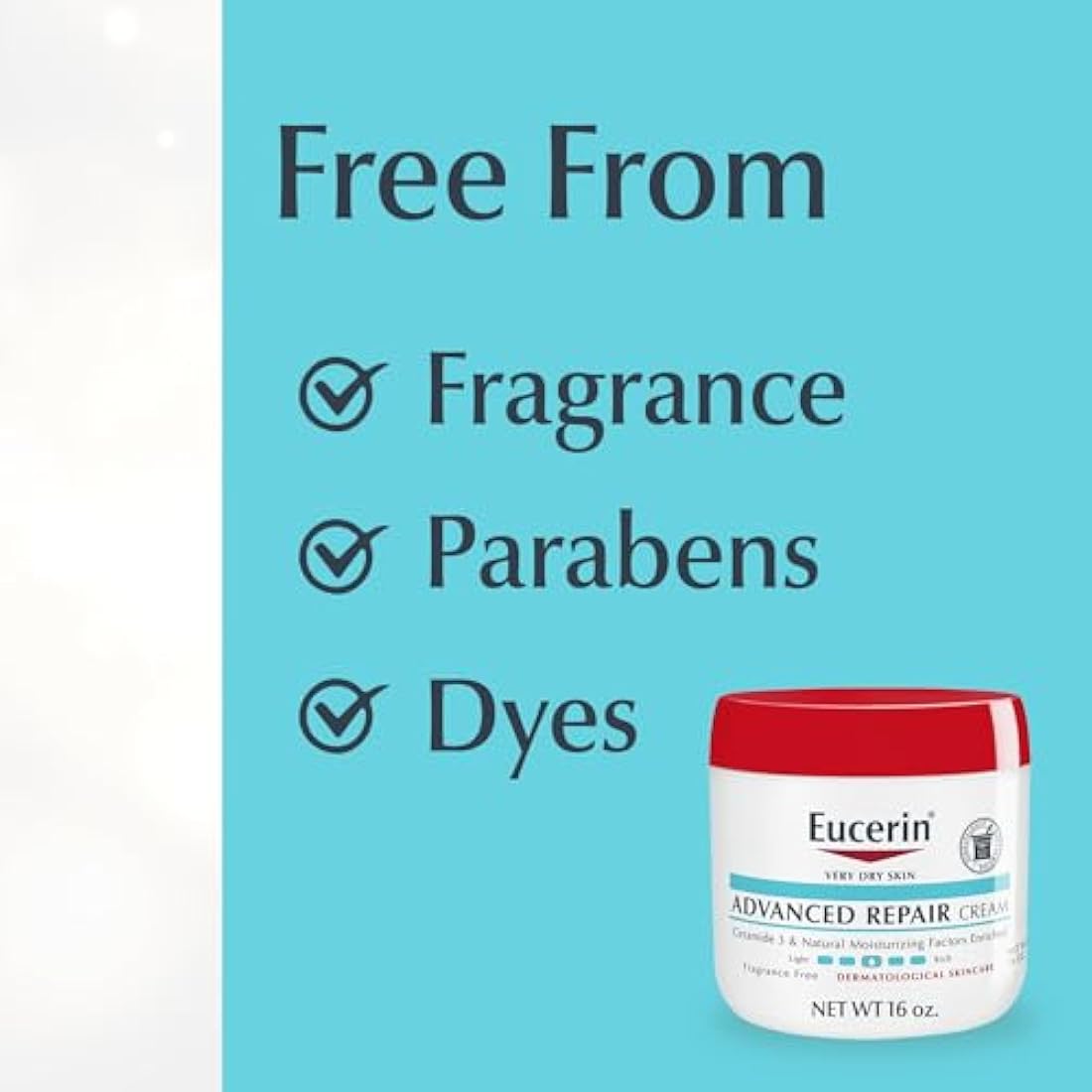 Eucerin Advanced Repair Body Cream – Fragrance Free Moisturizer, 16 oz