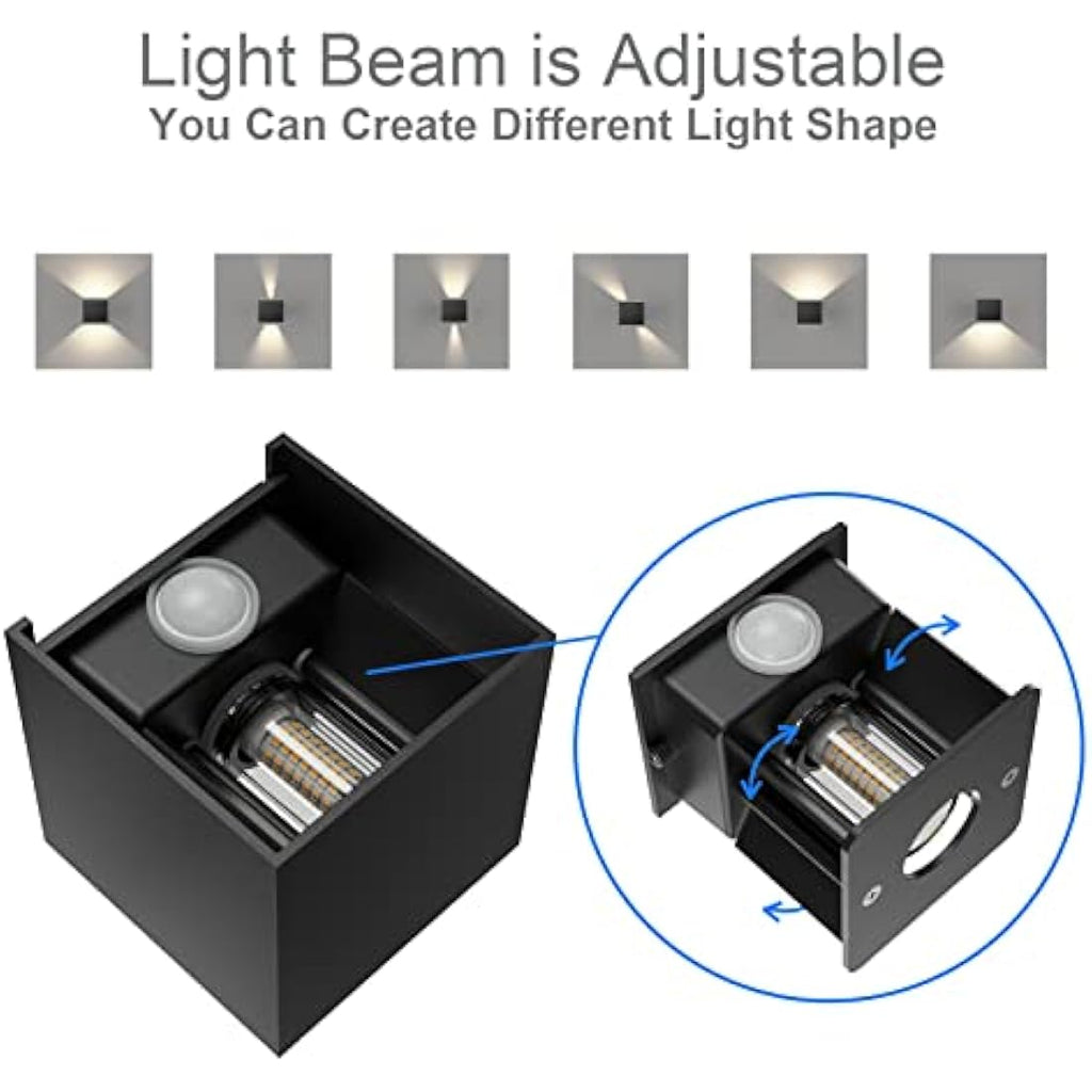 Klighten Outdoor Wall Light with Motion Sensor - IP54 Waterproof 2PCS