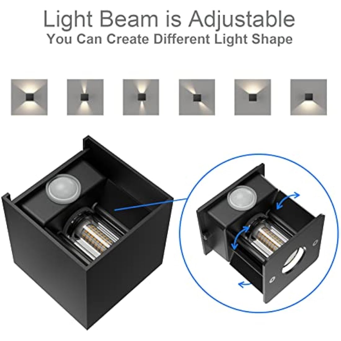 Klighten Outdoor Wall Light with Motion Sensor - IP54 Waterproof 2PCS