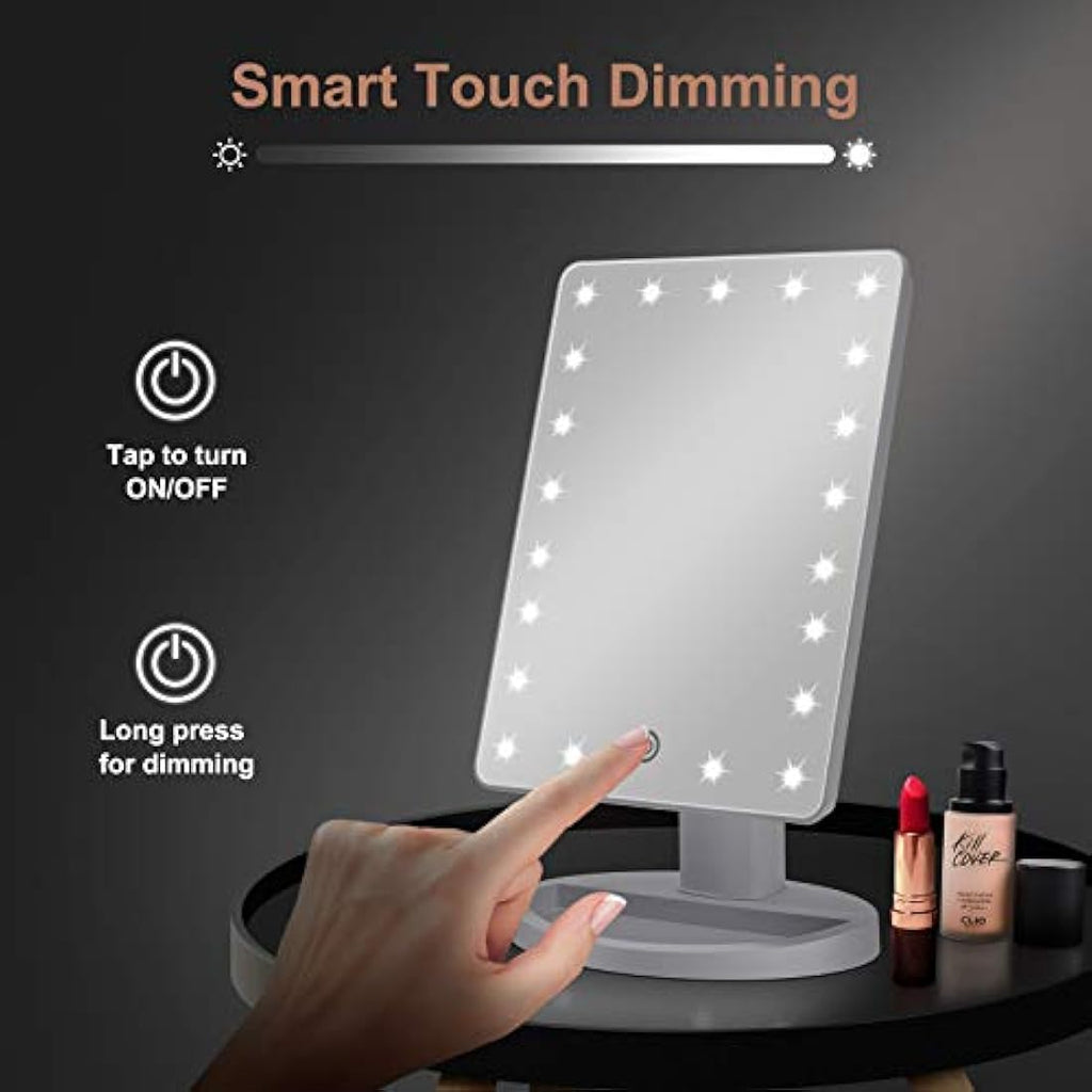 FASCINATE LED Makeup Vanity Mirror – 10X Magnification & 180° Rotation