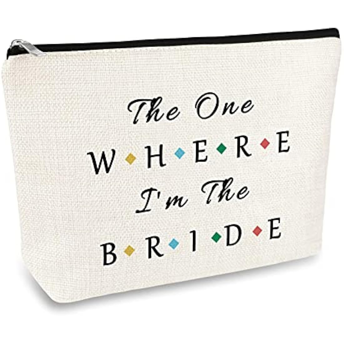 Bride Makeup Bag – Canvas Travel Toiletry Pouch for Bridal Shower