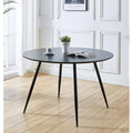 Hallowood Cullompton Round Black Dining Table | 4-6 Seater Wood Effect