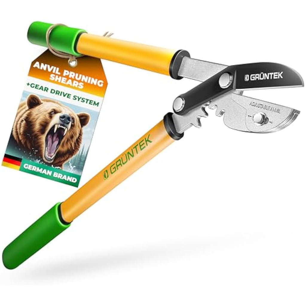 Grüntek Grizzly Anvil Pruning Loppers – 470mm Gear Drive Garden Shears