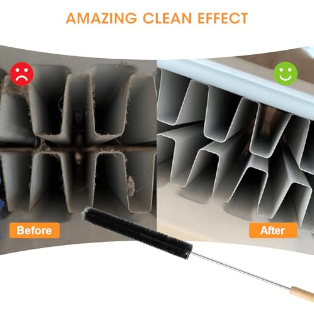 Aieve 80cm Radiator Cleaner Brush | Flexible Long Duster with Wood Handle