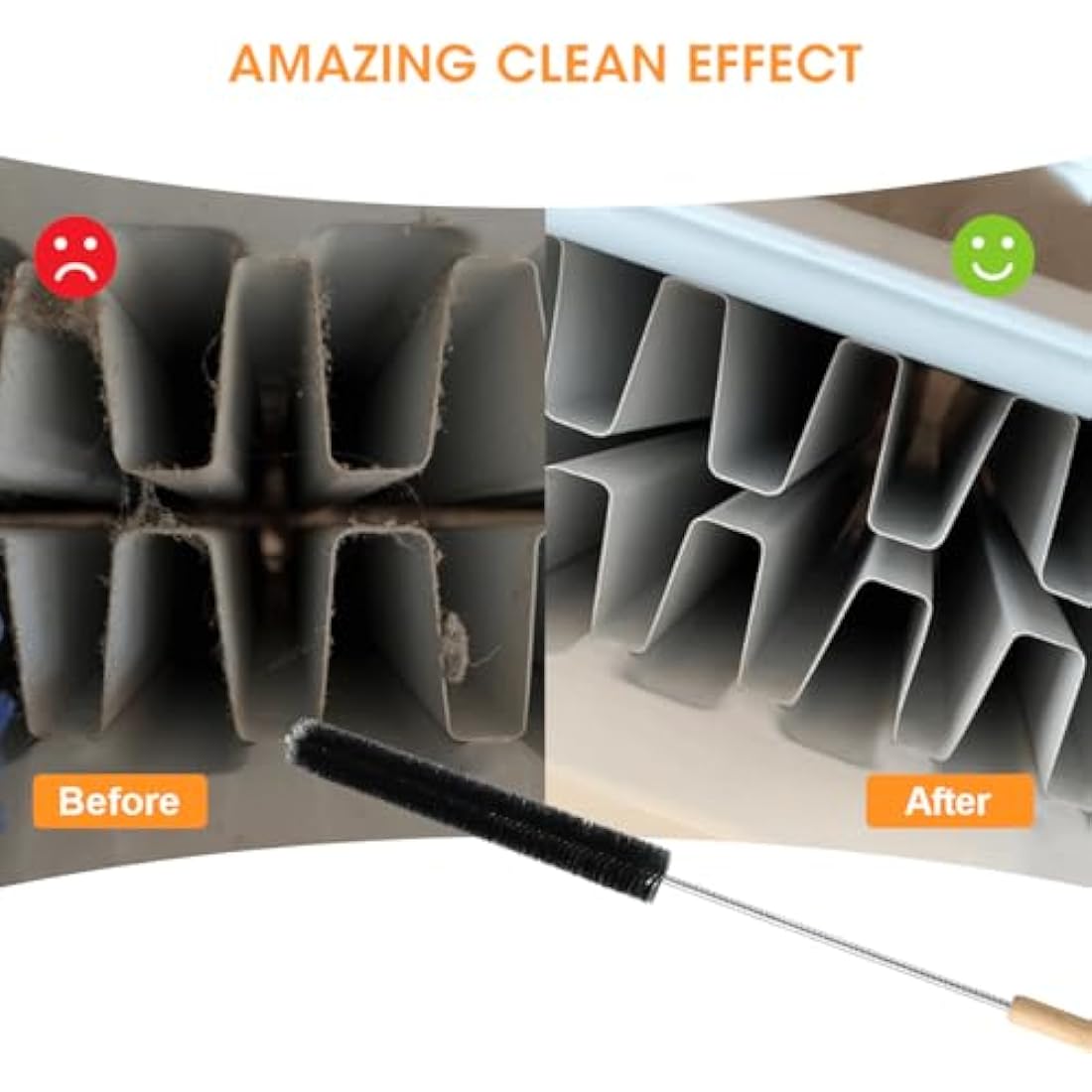 Aieve 80cm Radiator Cleaner Brush | Flexible Long Duster with Wood Handle