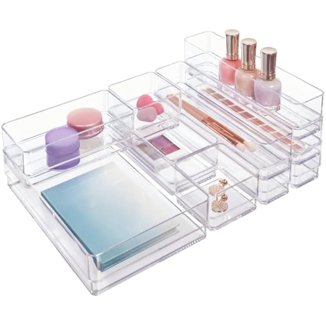 STORi SimpleSort 10-Piece Clear Stackable Drawer Organizer Set