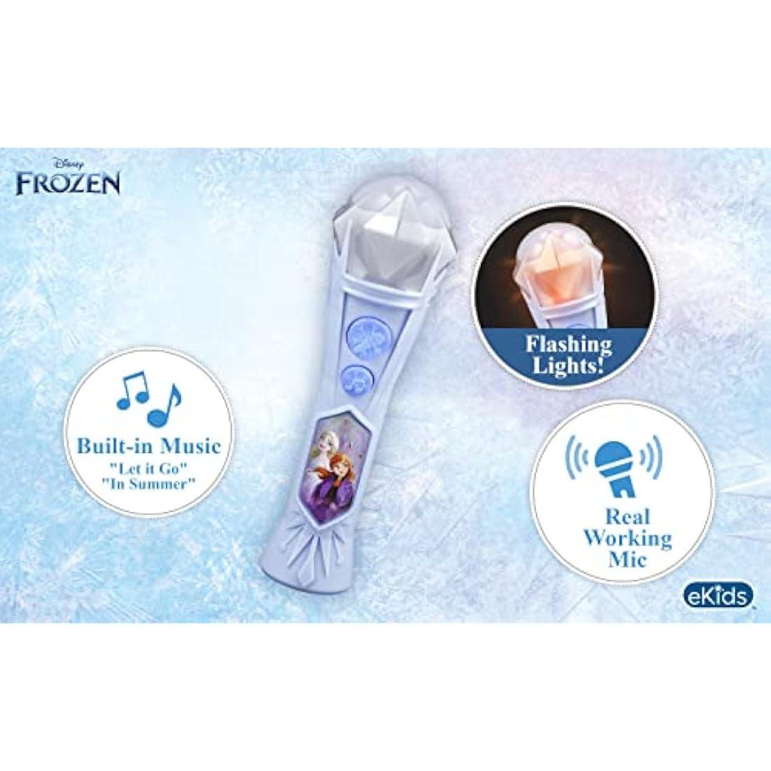 Disney Frozen 2 Karaoke Microphone with MP3 Player and Flashing Lights