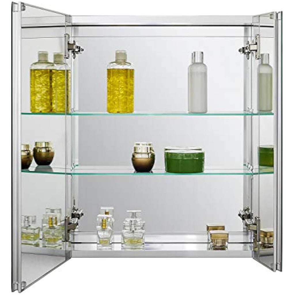 Aluminum Bathroom Mirror Cabinet | Recessed or Surface Mount