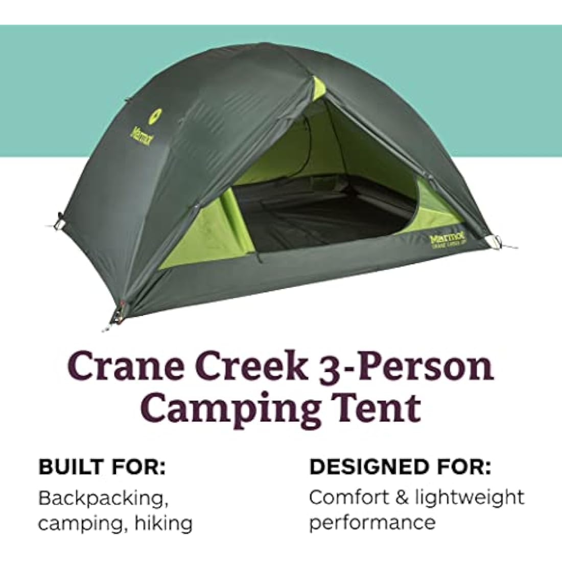 Marmot Crane Creek 2-Person Backpacking Tent – Lightweight & Waterproof
