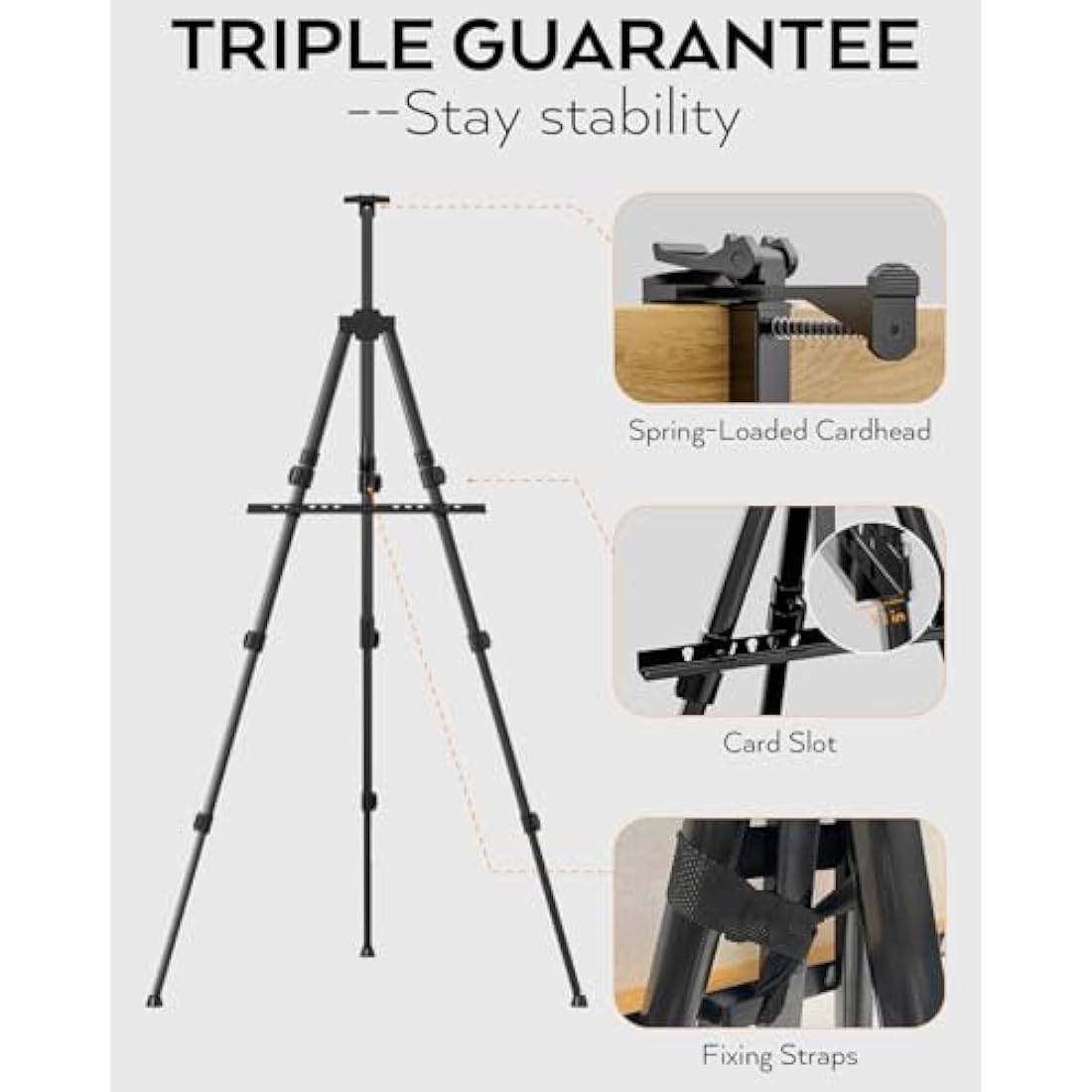 Nicpro 2-Pack Adjustable Aluminum Artist Easel Stand for Floor & Tabletop
