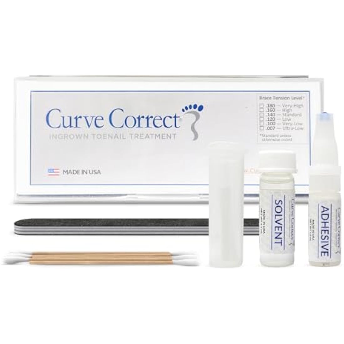 CurveCorrect Ingrown Toenail Home Treatment Kit – Nail Braces for Big Toe