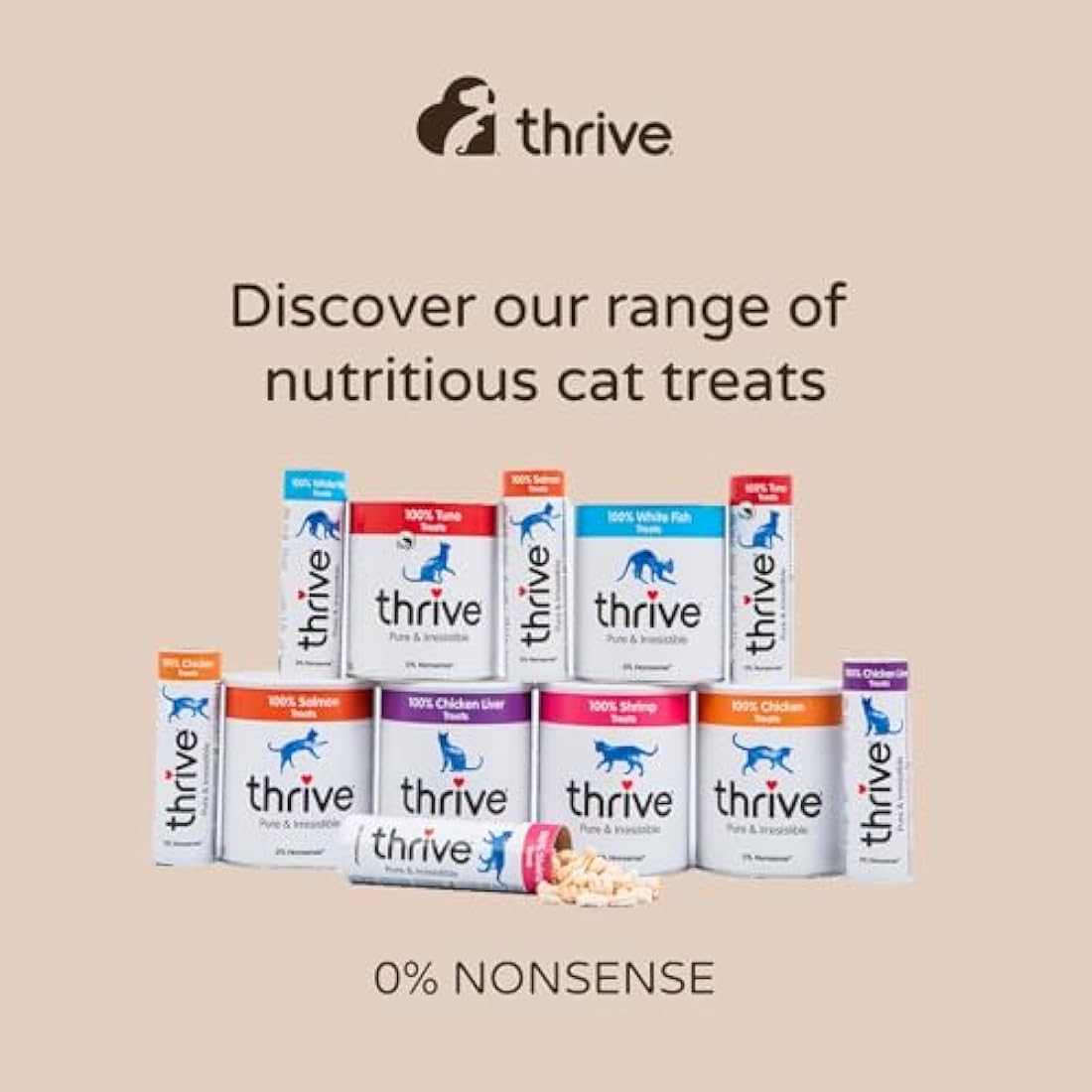 Thrive Freeze-Dried Chicken Cat Treats | 100% Natural Grain-Free, 170g