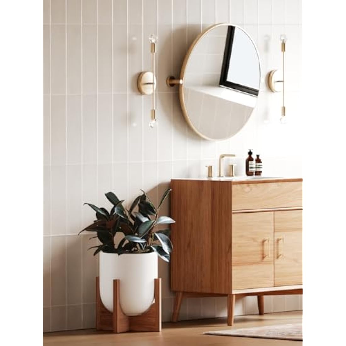 LE TAUCI 25cm Ceramic Plant Pot | Minimalist Cylinder Flower Pot
