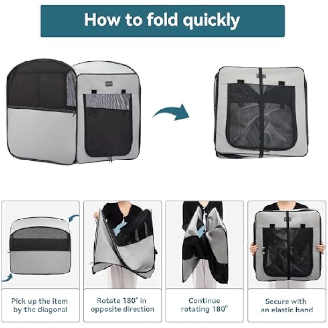 Petsfit Collapsible Soft Dog Crate | Portable Pop Up Travel Kennel