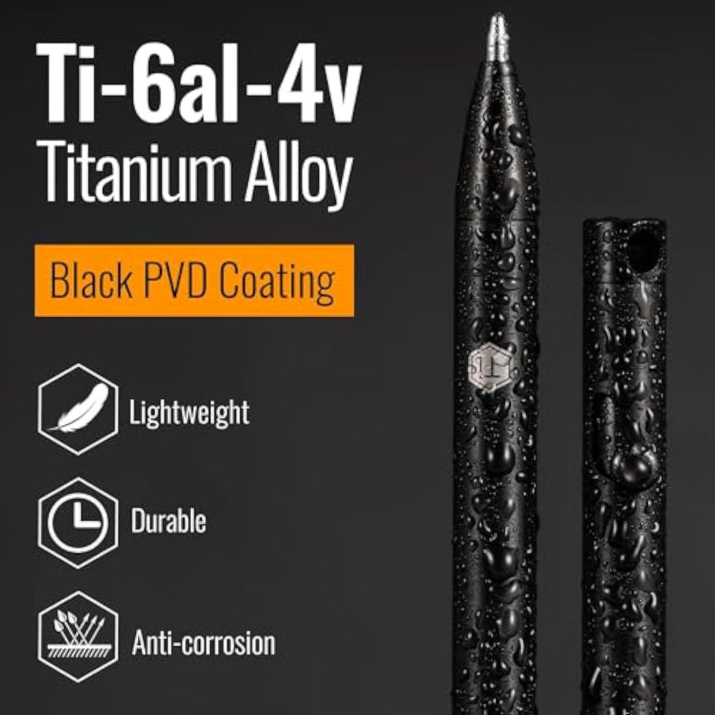 KeyUnity Titanium Retractable Keychain EDC Pocket Pen | PVD Black
