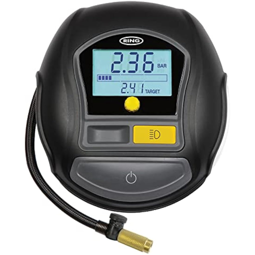 Ring Automotive Tyre Inflator – Rapid Digital Air Compressor with Gauge