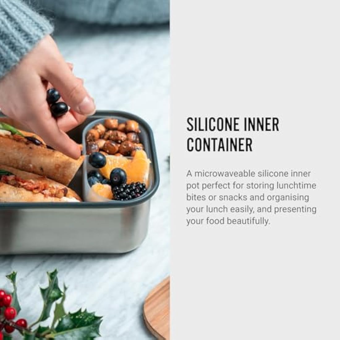 Black + Blum Stainless Steel Lunch Box with Bamboo Lid - 1.25L
