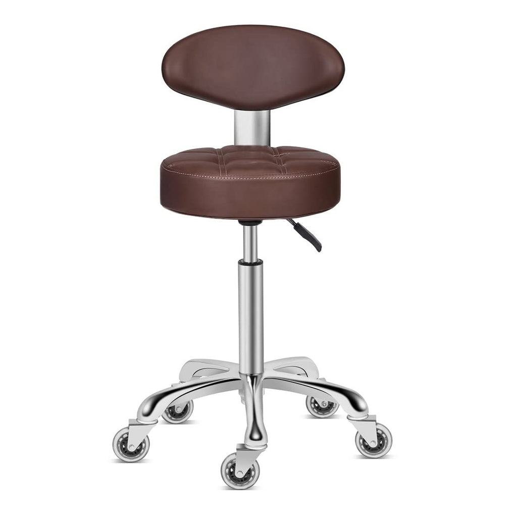 Kaleurrier Rolling Stool Chair with Smooth-rolling Dual-wheel casters,Comfortable Cushioned Backrest, Swivel Seat - image 1