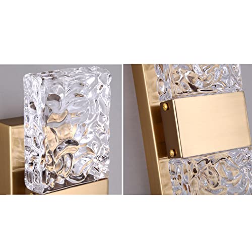 KRIPINC Crystal LED Wall Light – Gold Water Ripple Luxury Sconce