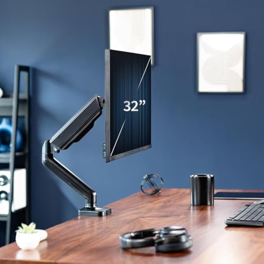 VIVO Single Monitor Arm – Height Adjustable VESA Desk Mount for 17-32" Screens
