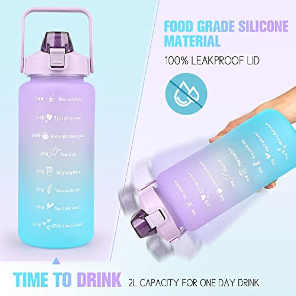 Jolof Store 2L Motivational Water Bottle | BPA Free Leakproof Sport Jug
