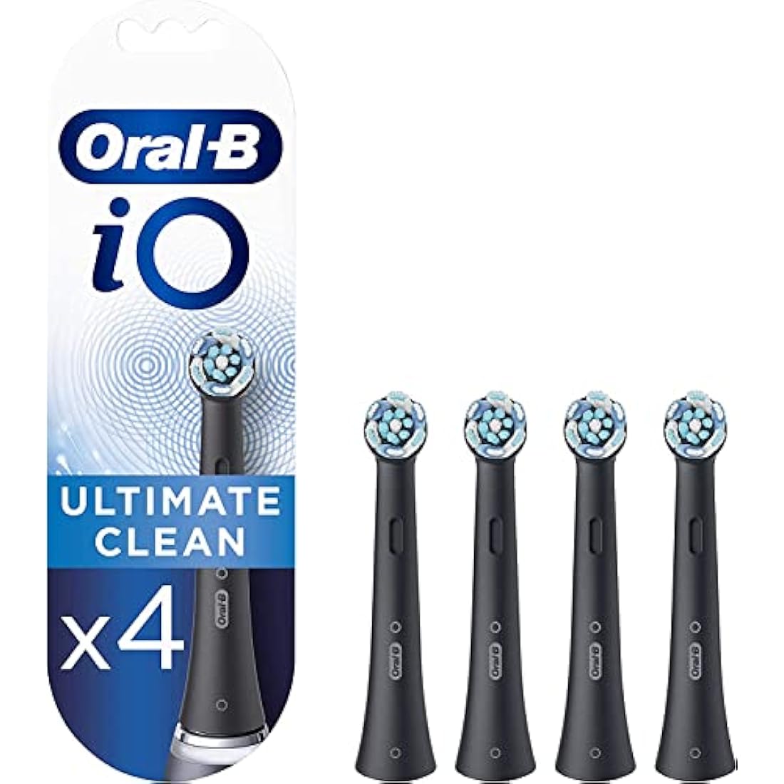 Oral-B iO Ultimate Clean Replacement Heads - Black, 4-Pack