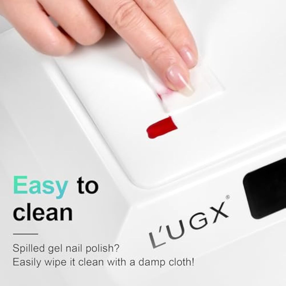 L'UGX 72W UV LED Nail Lamp with Arm Rest Pillow and Retractable Tray