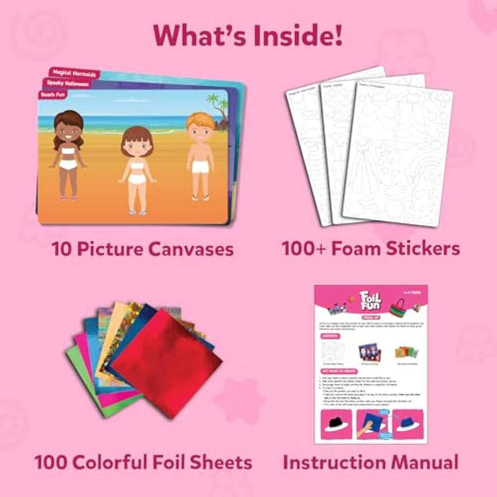 Skillmatics Foil Fun Dress Up | Mess-Free Foil Art & Craft Kit for Kids