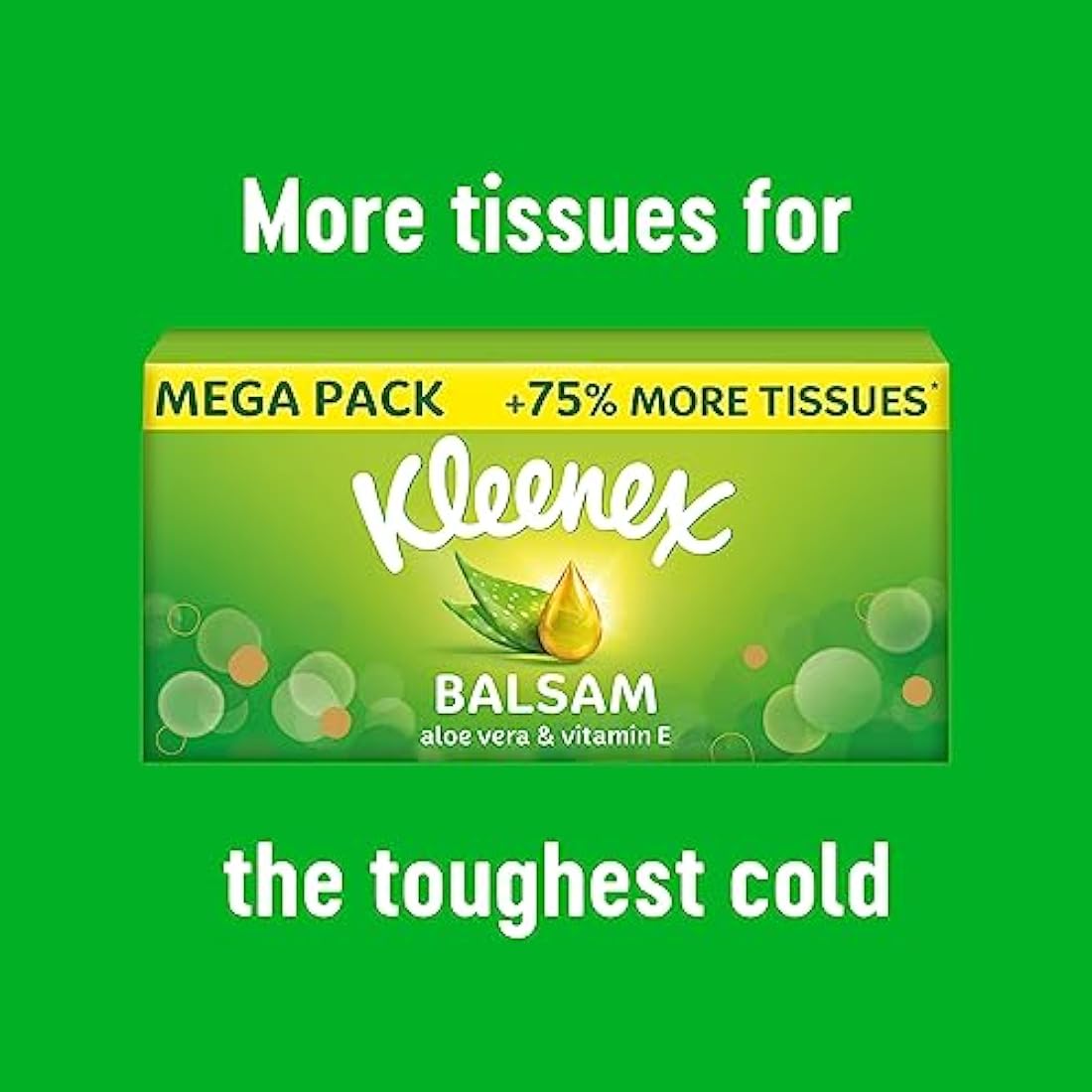 Kleenex Balsam Extra Large Tissues | Aloe Vera & Vitamin E | 16 Boxes
