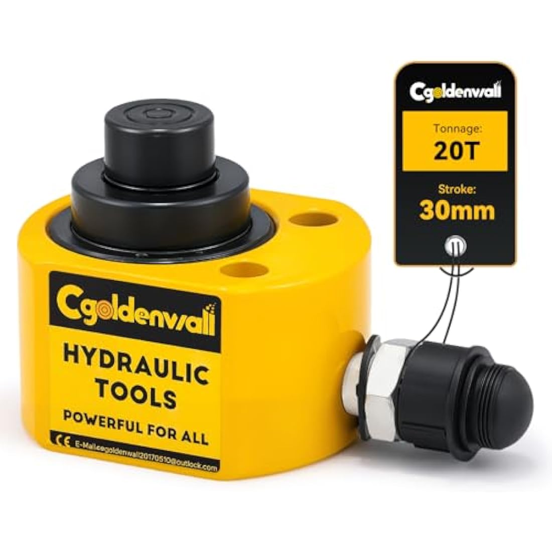 CGOLDENWALL 20T Hydraulic Cylinder Ram – 30mm Stroke Industrial Jack