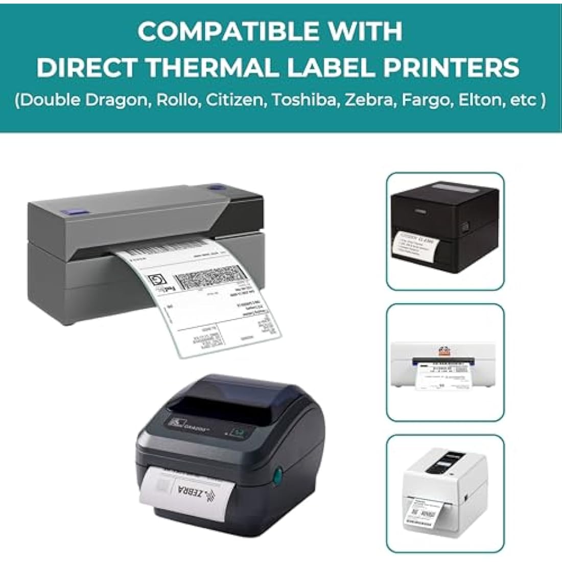 Double Dragon 4x6 Direct Thermal Shipping Labels – 5 Rolls, 1250 Labels