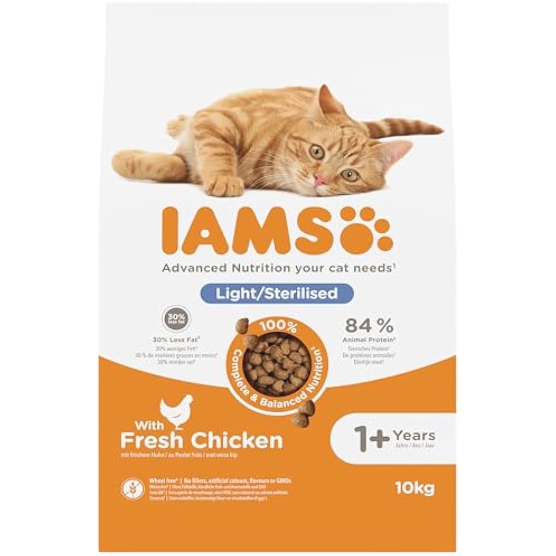 IAMS Light in Fat Dry Cat Food – Chicken 10kg Weight Control Formula