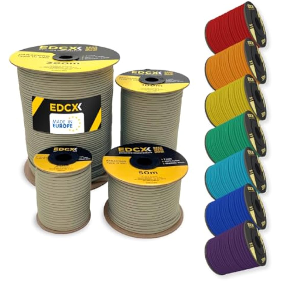 EDCX 550 Paracord – 4mm Type III 7-Strand Nylon Rope for Camping & DIY