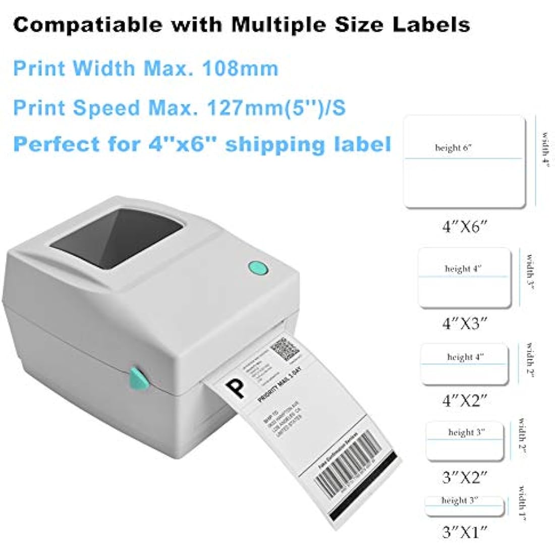 FungLam High Speed Thermal Label Printer for 4x6 Shipping Labels