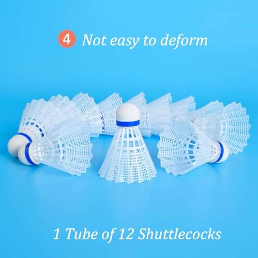 BAIHUALIN WHiZZ Durable Nylon Badminton Shuttlecocks - 12 Pack White