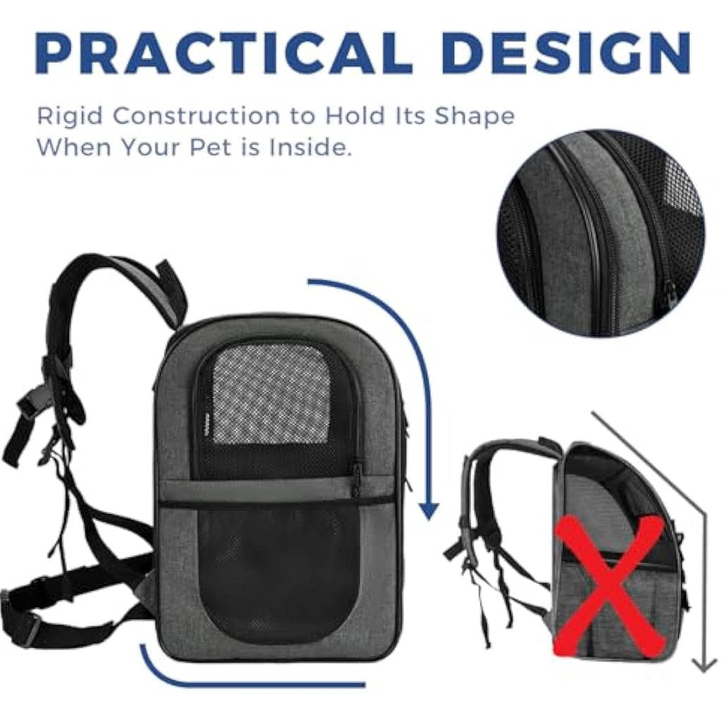 Apollo Walker Pet Carrier Backpack – Large Cat and Dog Travel Bag, Gray
