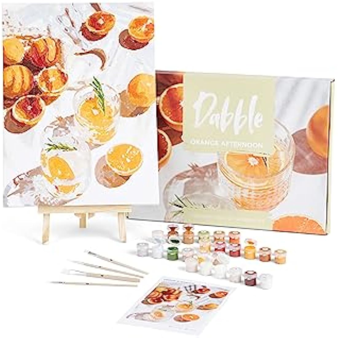 Dabble Paint by Numbers Kit for Adults - Floral Canvas with Acrylic Paint