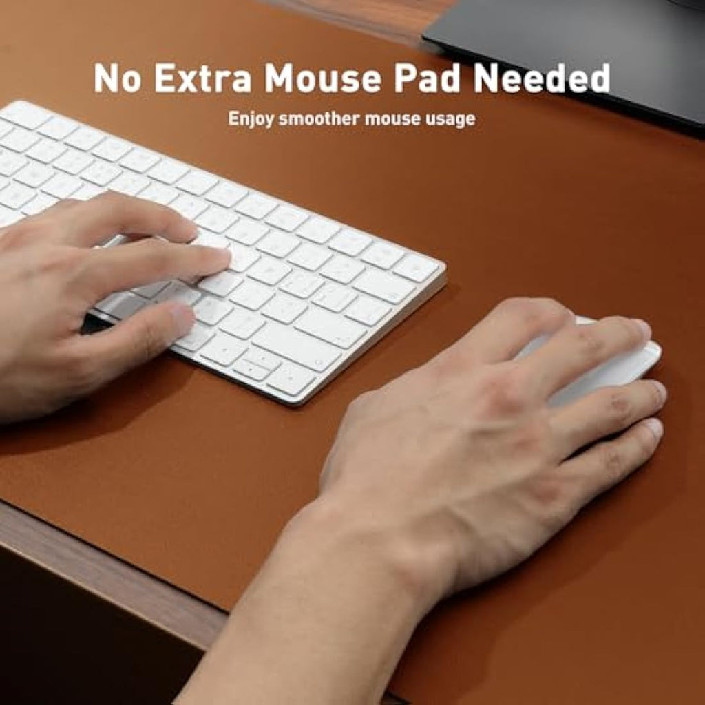 Leather Desk Pad – Non-Slip Waterproof Office Mat, Brown