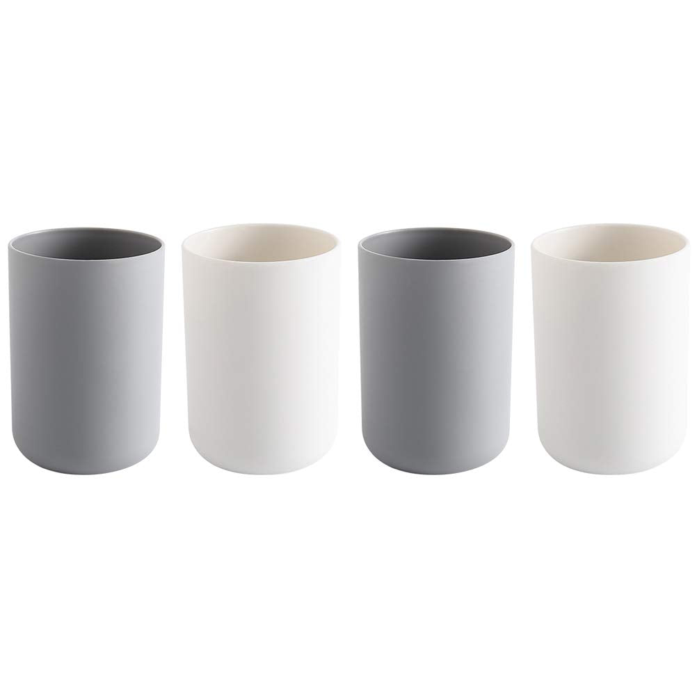 Alipis 4-Piece Toothbrush Cup Set – 300ML Plastic Bathroom Tumblers