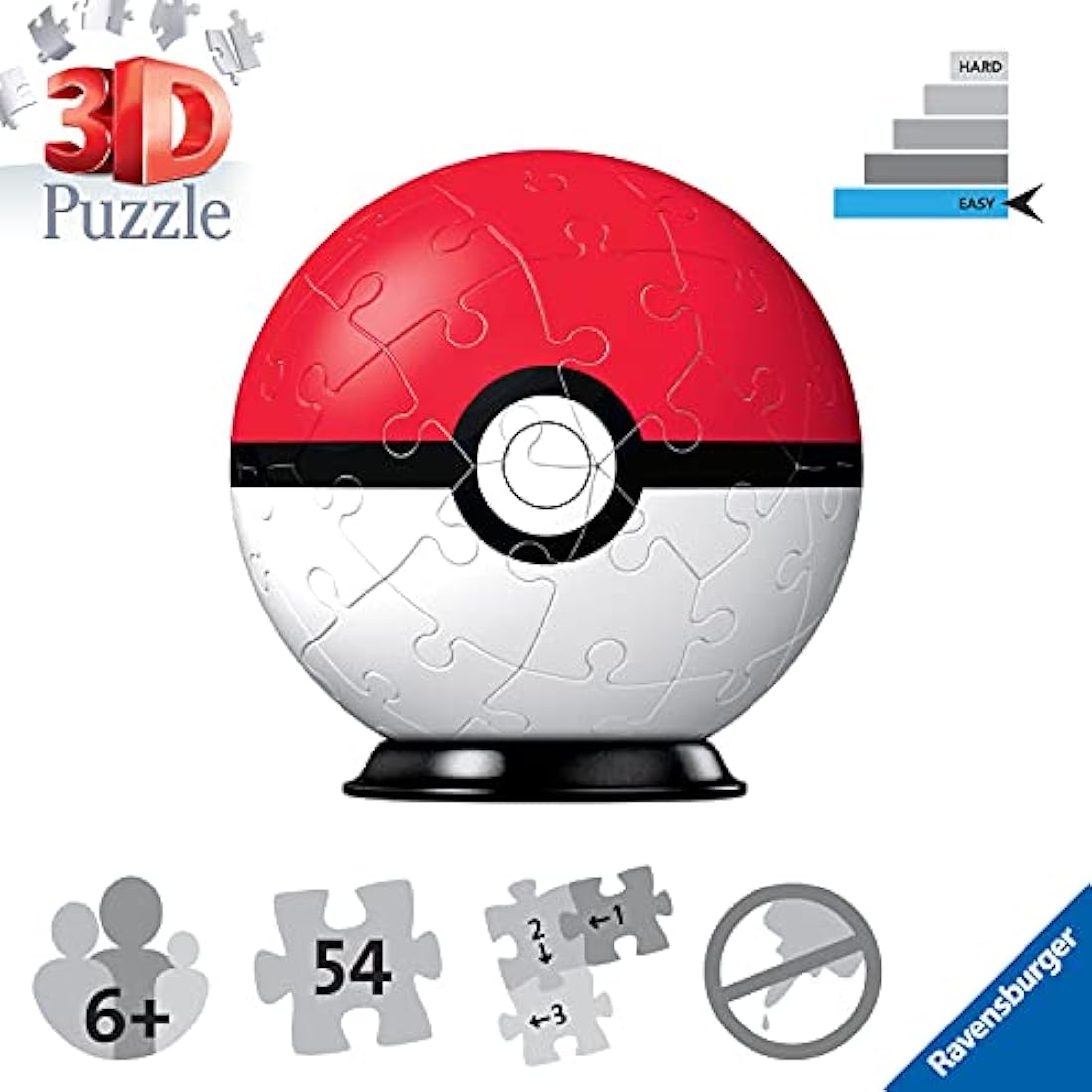 Ravensburger Pokemon Poké Ball 3D Jigsaw Puzzle - 54 Pieces for Kids