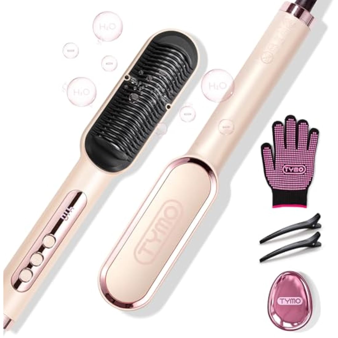 TYMO Hair Straightener Comb Plus | Nano Titanium Ionic Styling Brush