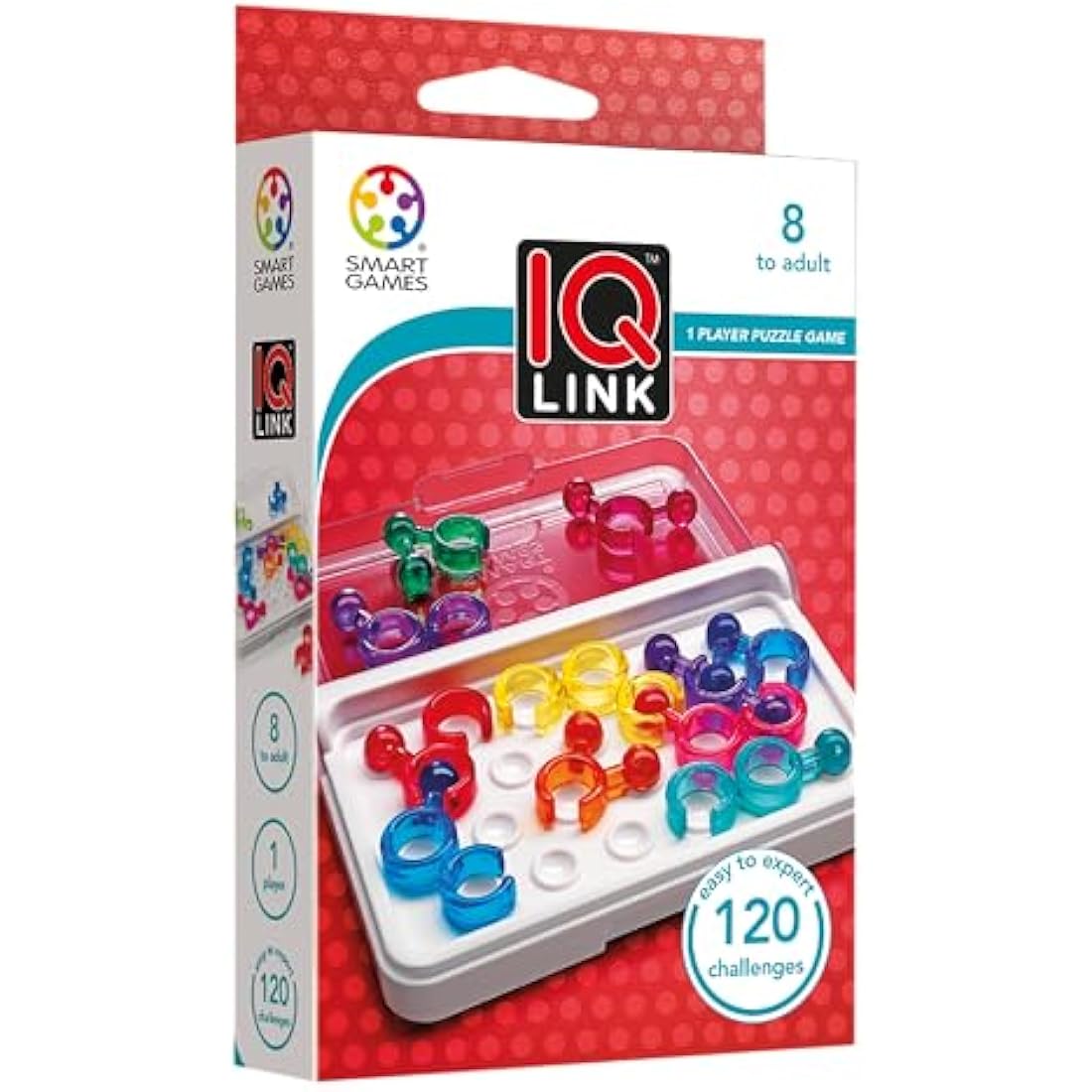 SmartGames IQ Link Logic Puzzle – Portable Brain Teaser with 120 Challenges