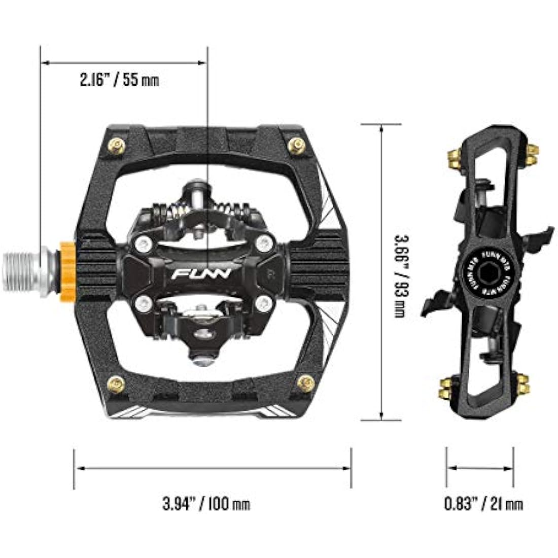 Funn Ripper MTB Clipless Pedals – SPD Compatible 6061 Alloy Platform