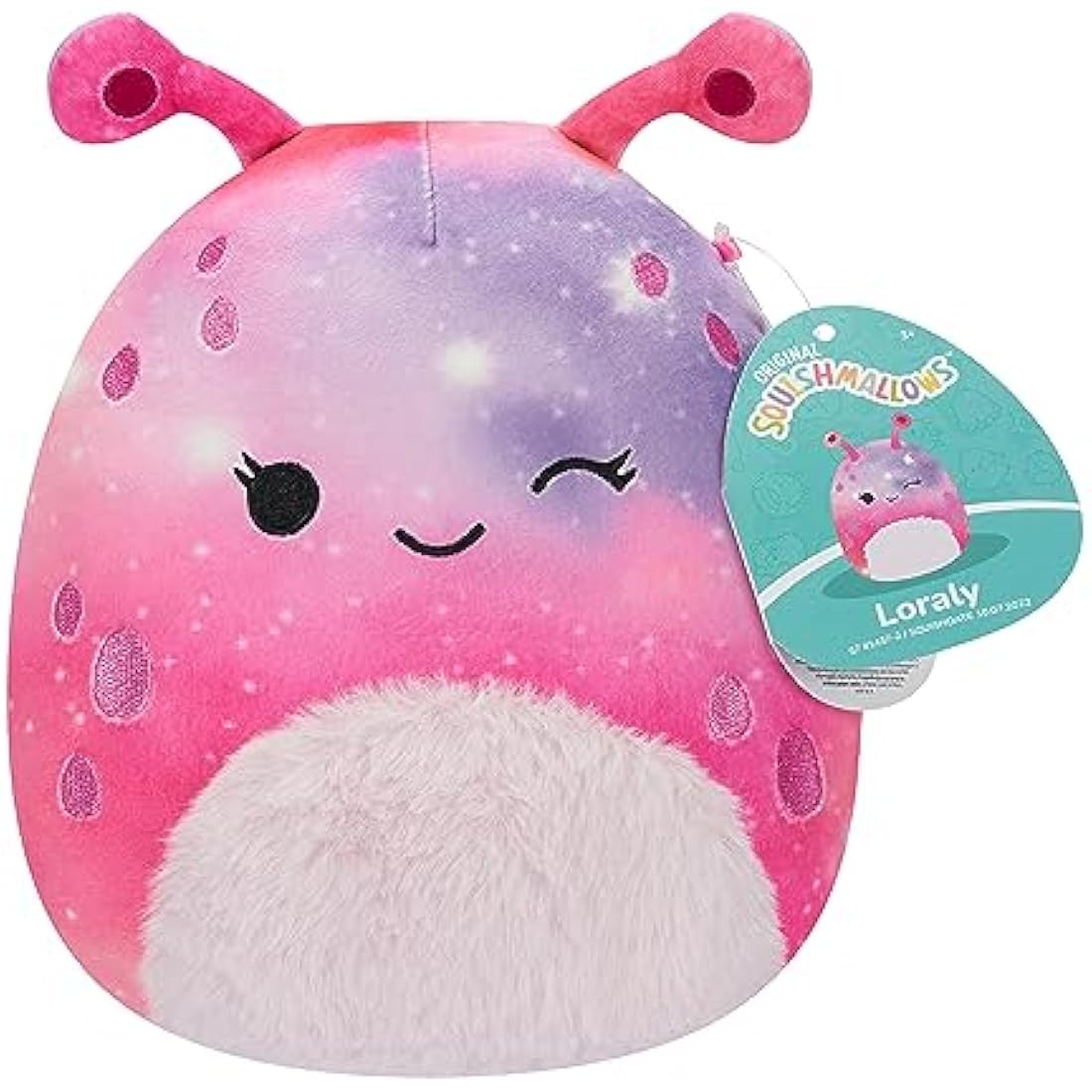 Squishmallows Loraly Winking Pink and Purple Alien 7.5-Inch Plush