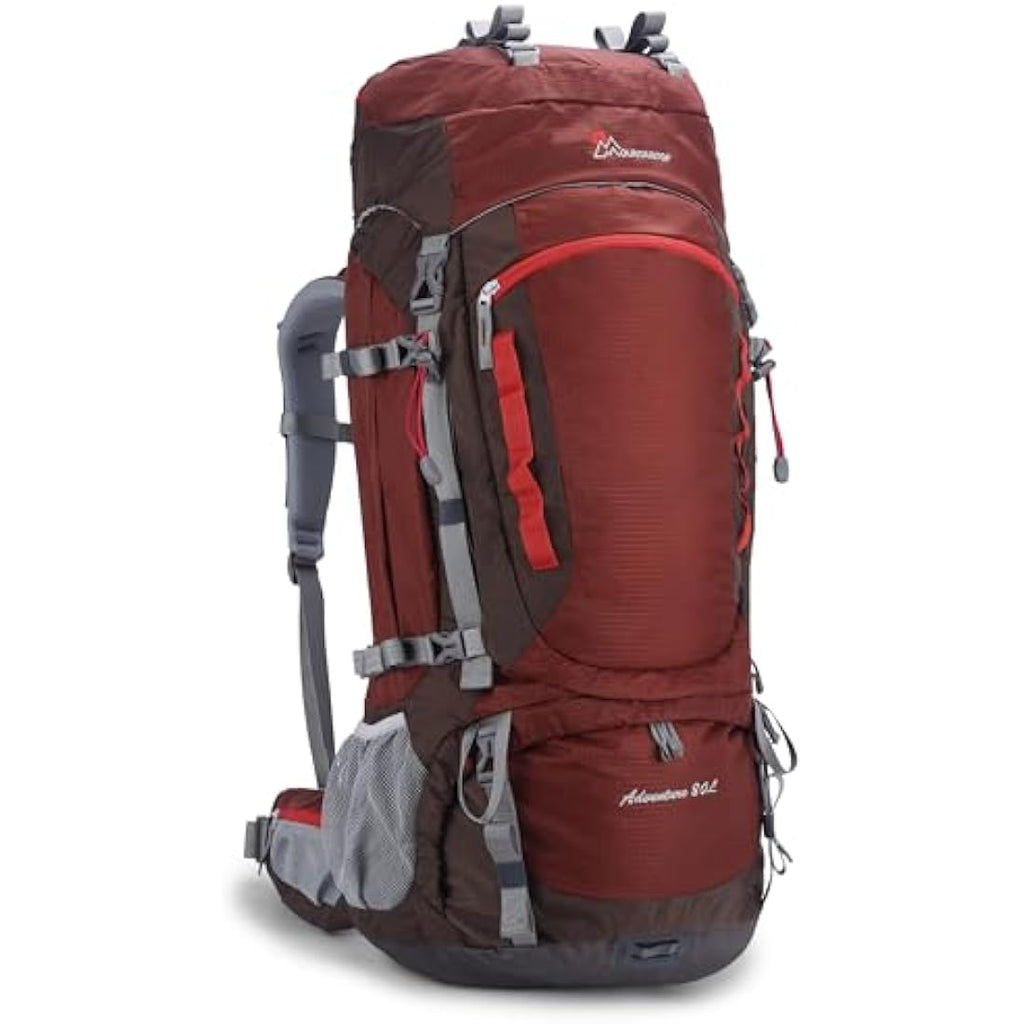 MOUNTAINTOP 80L Hiking Backpack – Waterproof Nylon Trekking Rucksack