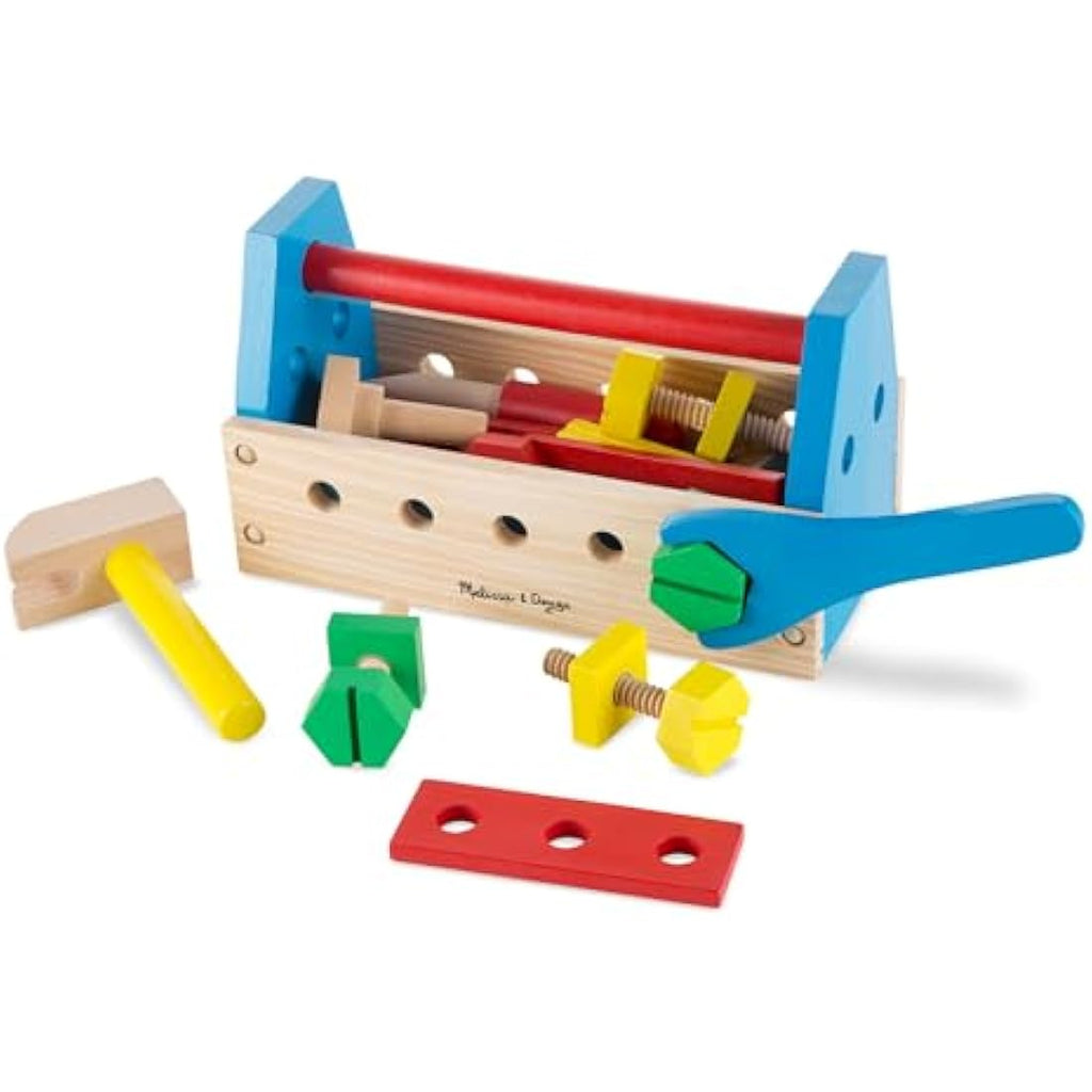 Melissa & Doug Wooden Take-Along Tool Kit – 24pc Construction Set