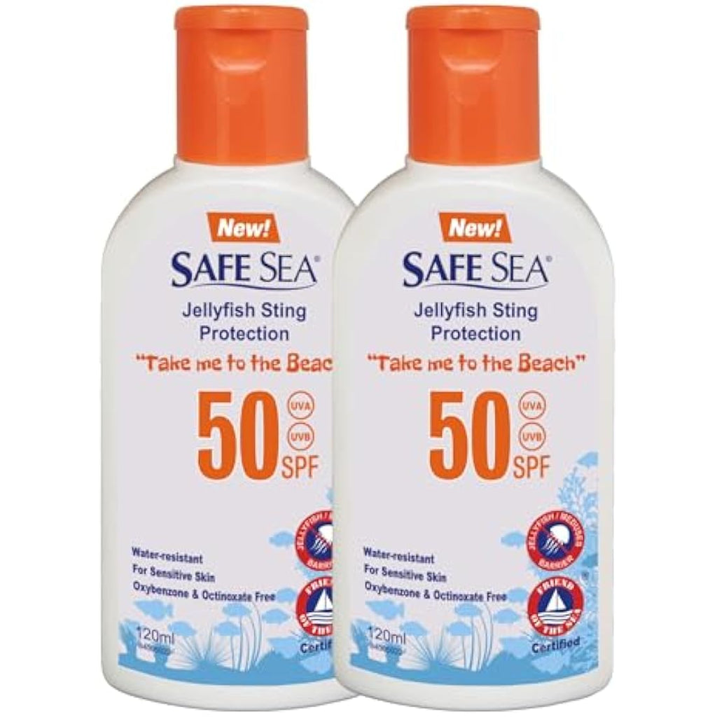 Safe Sea SPF 50 Anti-Jellyfish Sting Sunscreen for Sensitive Skin - 2 Pack